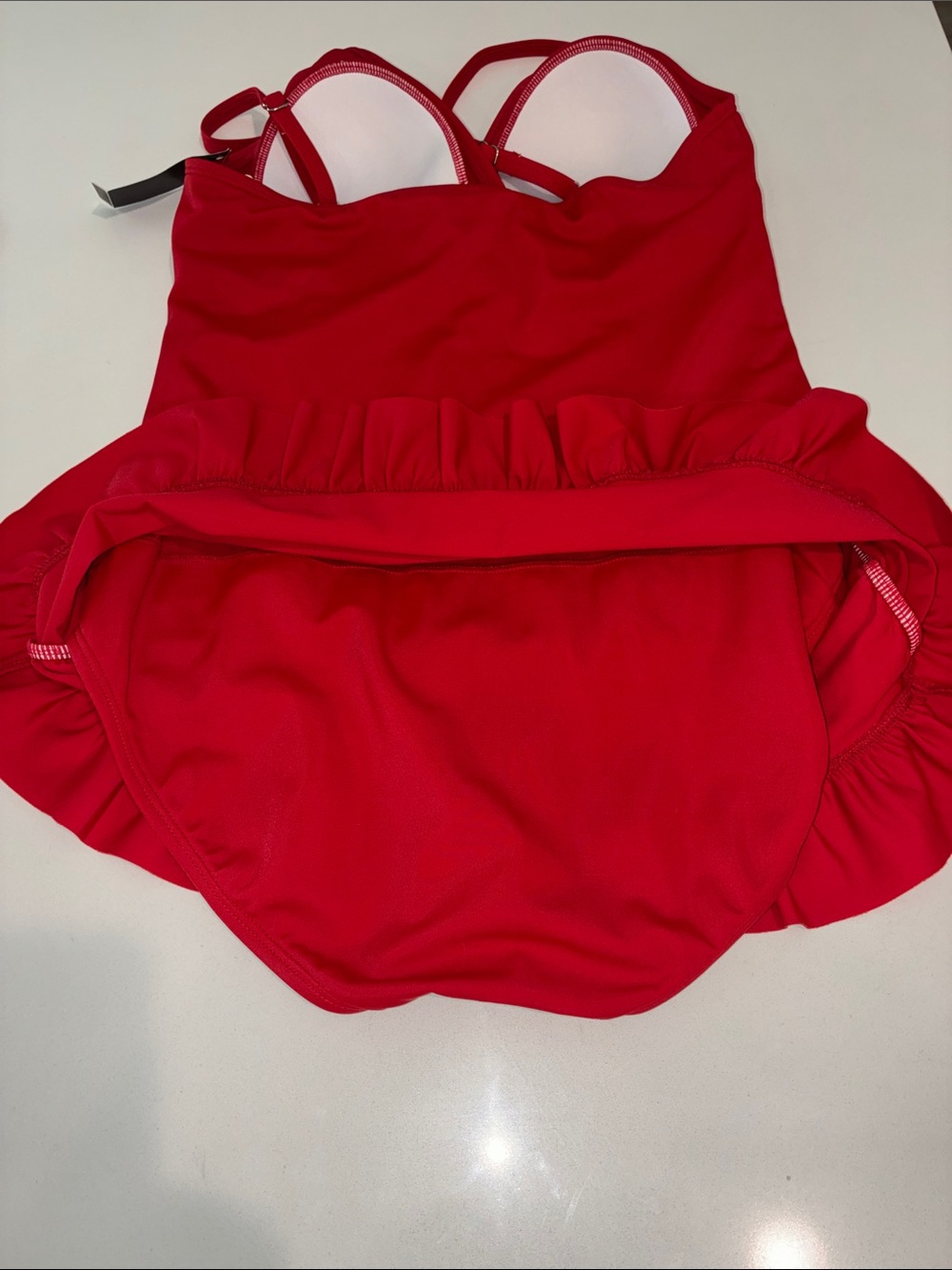 JANTZEN NWT Cherry Red Women’s One-Piece Swimsuit With Adjustable-Straps, Size 8 - Picture 8 of 10